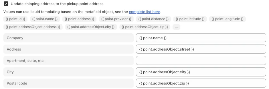 Automatically update shipping address